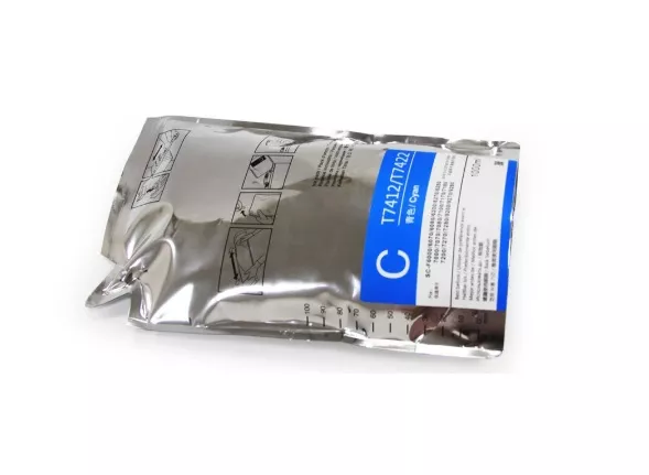 Compatible Bolsa Tinta EPSON T7412 CYAN SUBLIMACION C13T741200 para Epson SureColor SC-F6000 / SC-F6070 / SC-F6200 / SC-F6270 / SC-F7200 / SC-F9200