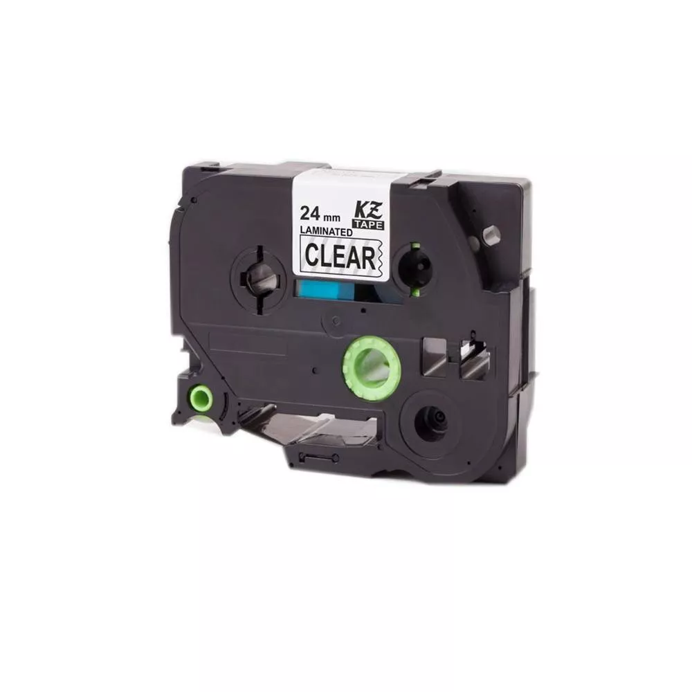 Cinta Laminada Compatible Brother TZE151 - Texto negro sobre fondo transparente | Ancho 24mm x 8 metros
